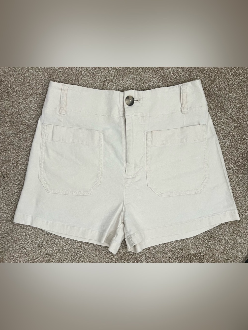 Maeve by Anthropologie THE COLETTE Linen Shorts in Cream Size 26